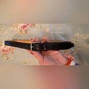 Martin Dingman Men's Black Lizard Grain Calf Leather Belt Size 34